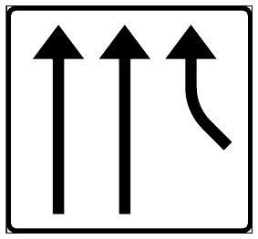 Connecting road in a separate lane