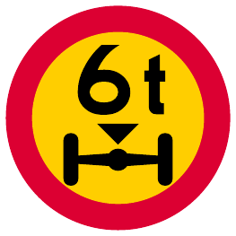 Restricted weight on one axle