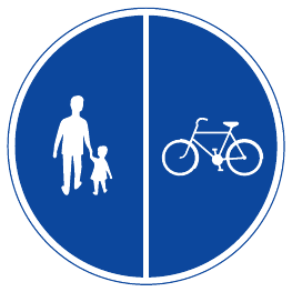 Compulsory tracks for pedestrians, cyclists and moped drivers