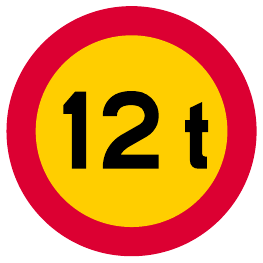 Restricted gross weight of vehicle