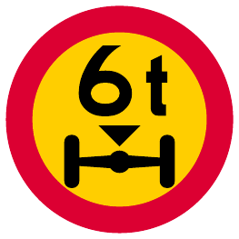 Restricted weight on one axle