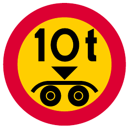 Restricted weight on tandem axle