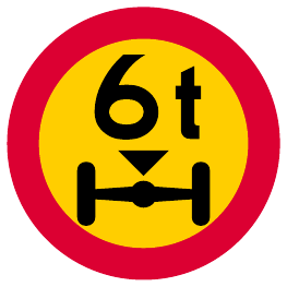 Restricted weight on one axle