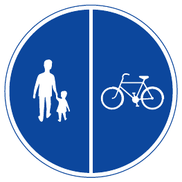 Compulsory tracks for pedestrians, cyclists and moped drivers