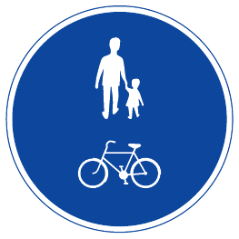 Compulsory track for pedestrians, cyclists and moped drivers