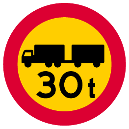 Restricted gross weight of vehicle and vehicle combination