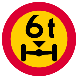 Restricted weight on one axle