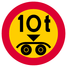 Restricted weight on tandem axle