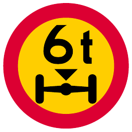 Restricted weight on one axle
