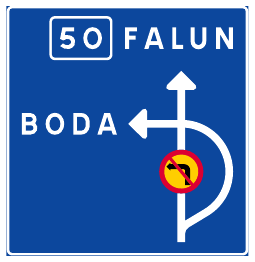 Direction sign when junction turn is prohibited (F2)