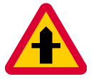 B: Warning for a junction where road users on a connecting road are obliged to give way or stop (A29)