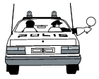 D: Follow and stop behind the police vehicle (P10)