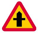 Warning for a junction where road users on a connecting road are obliged to give way or stop (A29)