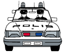 Pull over to the side of the road and stop in front of the police vehicle (P11)