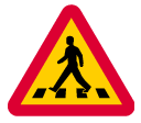 A: Pedestrian crossing ahead (A13)