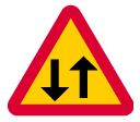 Beware of two-way traffic ahead (A25)