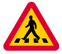 A: Pedestrian crossing ahead (A13)