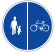 Compulsory tracks for pedestrians, cyclists and moped drivers (D7)